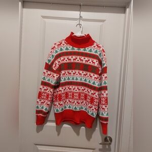 Festive Red and White Holiday Sweater